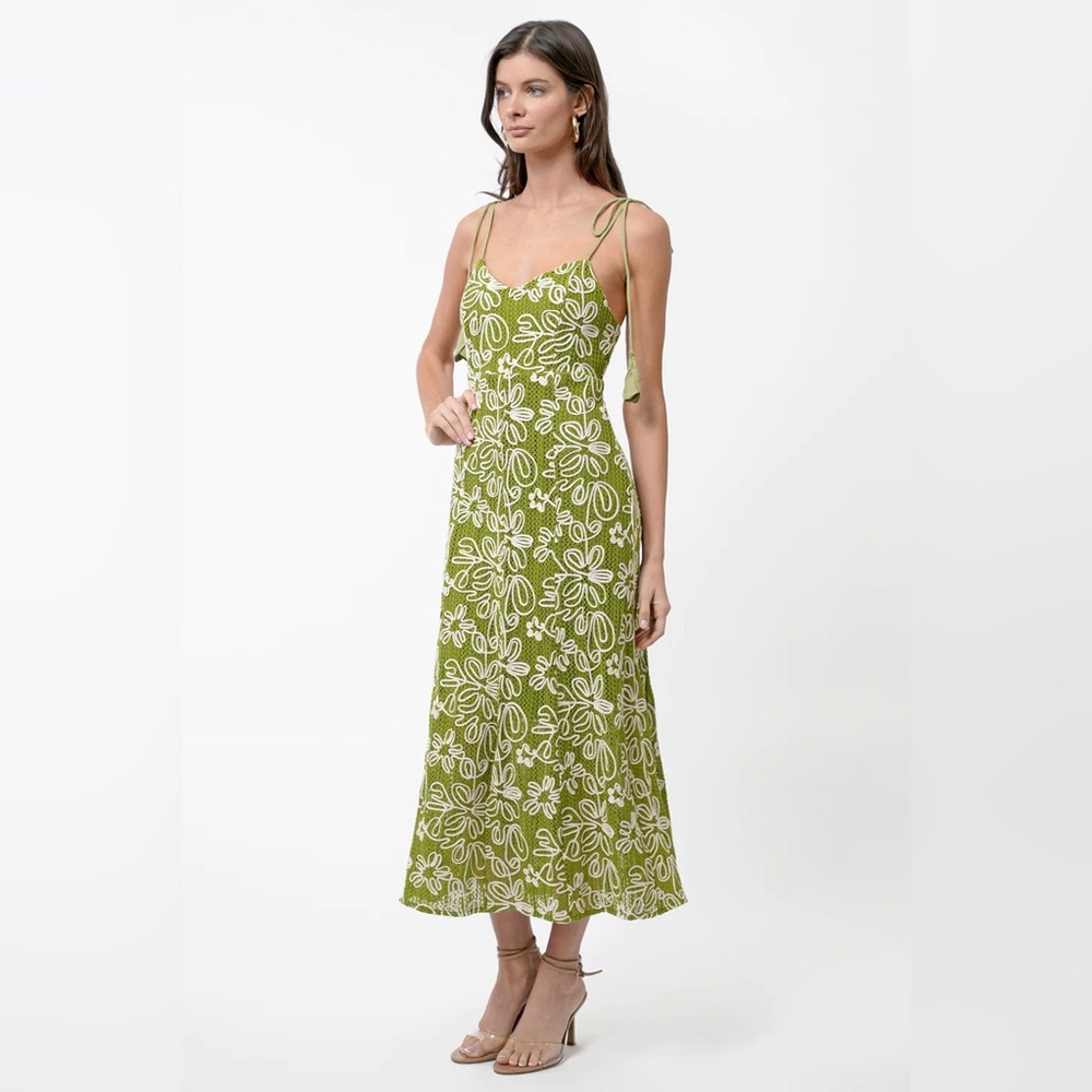 ADELYN RAE TRINA CORDED TEXTURED SLIP MIDI DRESS